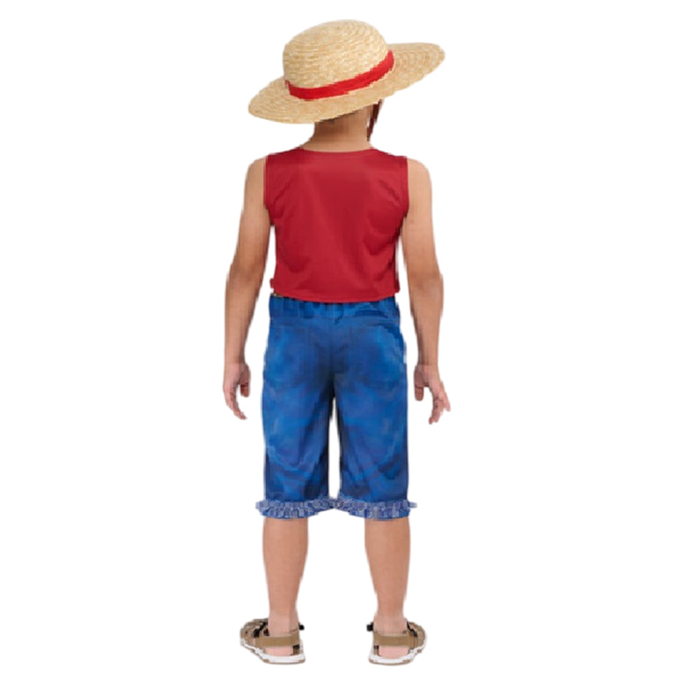 Multicoloured - Back - One Piece Unisex Adult Monkey D. Luffy Costume