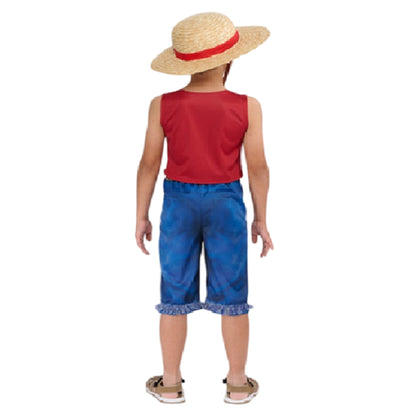 Multicoloured - Back - One Piece Unisex Adult Monkey D. Luffy Costume