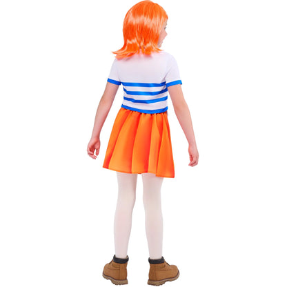 Multicoloured - Back - One Piece Childrens-Kids Nami Striped Costume Set