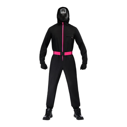 Black - Front - Squid Game Unisex Adult Deluxe Supervisor Costume Set