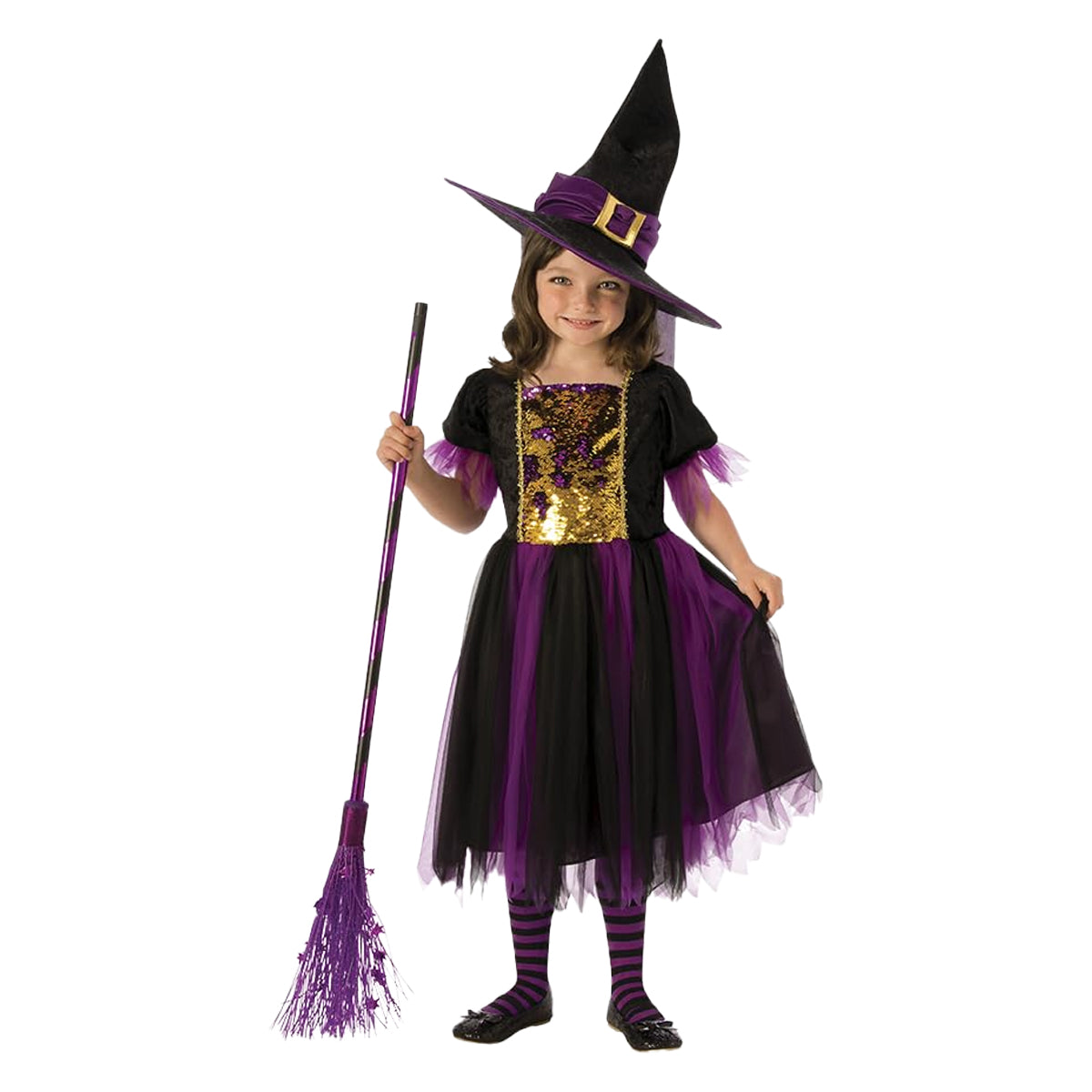 Black-Purple - Front - Rubies Girls Magic Witch Halloween Costume