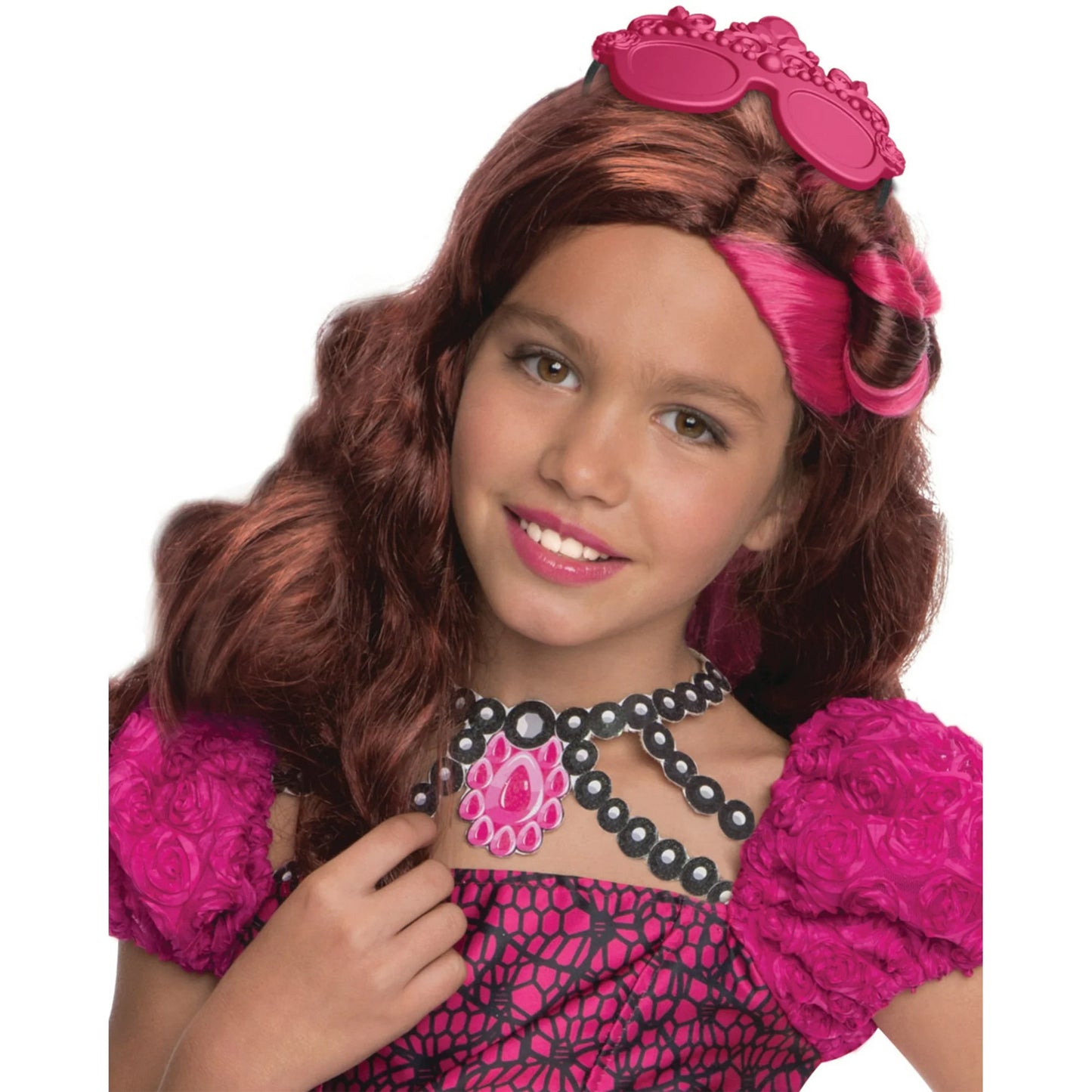 Brown-Pink - Back - Ever After High Womens-Ladies Briar Beauty Glasses Wig
