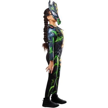 Green-Black-Brown - Side - Marvel Childrens-Kids Venomised Groot Halloween Costume Suit