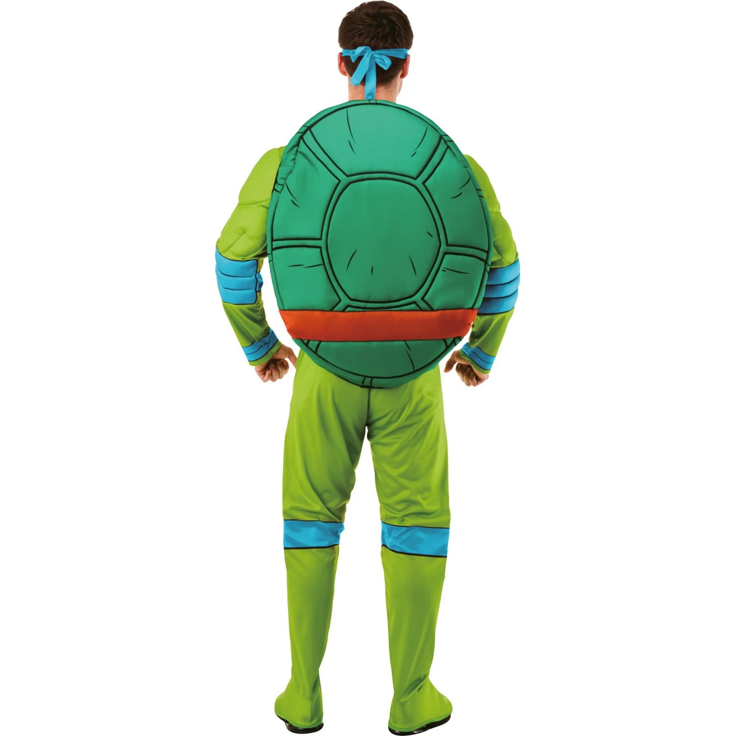 Green-Yellow-Orange - Back - Teenage Mutant Ninja Turtles Mens Deluxe Leonardo Costume