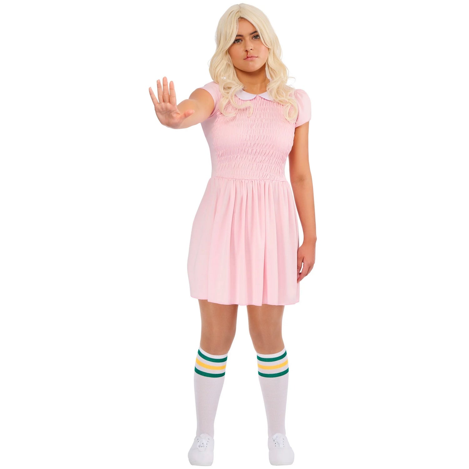 Pink - Front - Stranger Things Womens-Ladies Eleven Costume