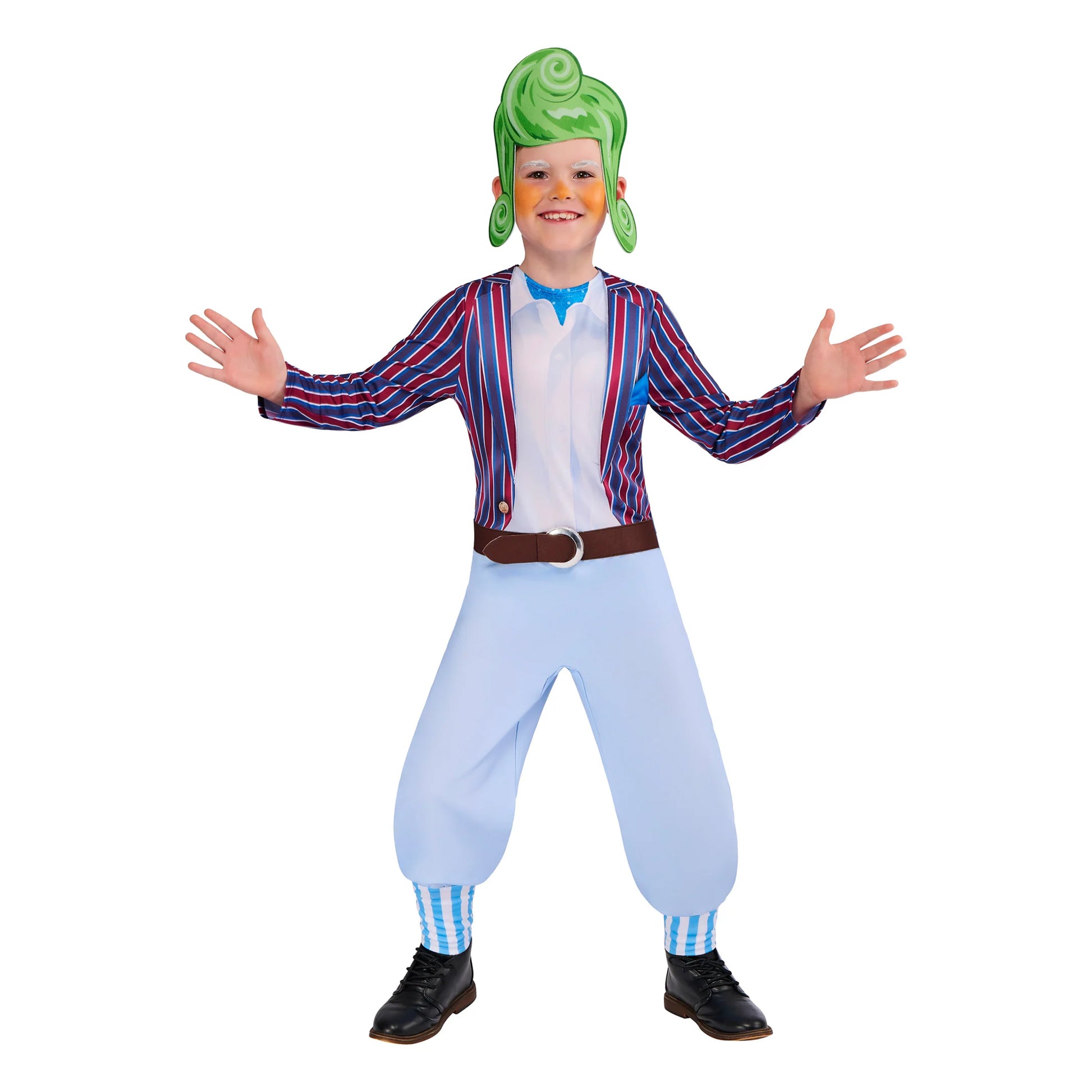 Multicoloured - Pack Shot - Wonka Childrens-Kids Oompa Loompa Jumpsuit Set