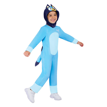 Sky Blue - Side - Bluey Childrens-Kids Deluxe Logo Plush Jumpsuit Set