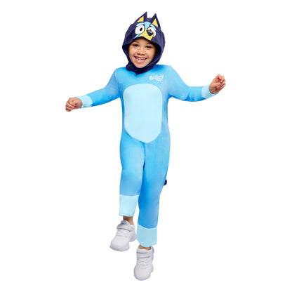 Sky Blue - Front - Bluey Childrens-Kids Deluxe Logo Plush Jumpsuit Set