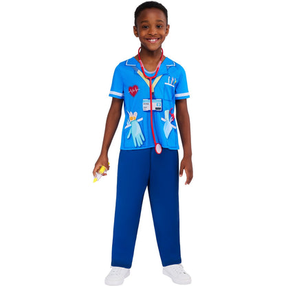 Blue - Side - Bristol Novelty Childrens-Kids Nurse Costume Set