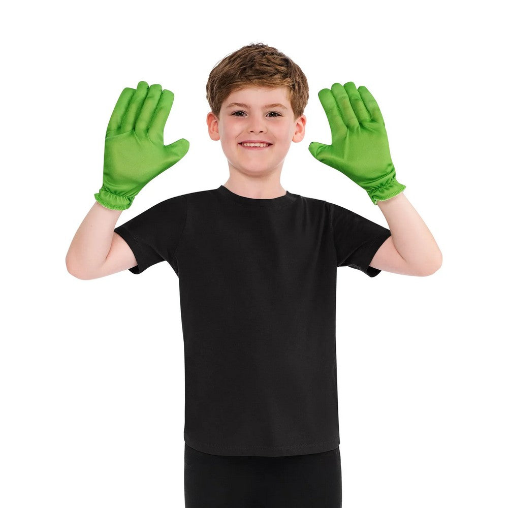 Green - Back - Hulk Childrens-Kids Gloves Set