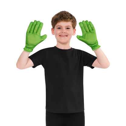 Green - Back - Hulk Childrens-Kids Gloves Set