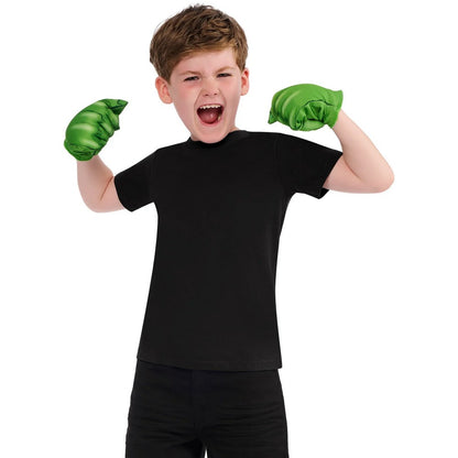 Green - Side - Hulk Childrens-Kids Gloves Set