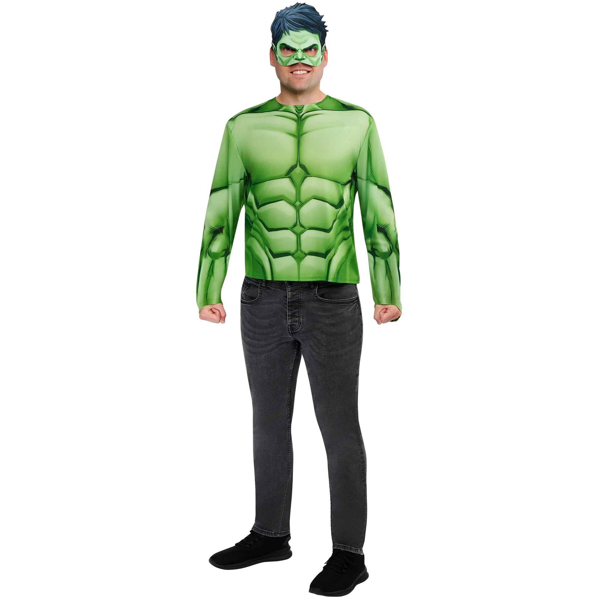 Green - Front - Hulk Mens Costume Top