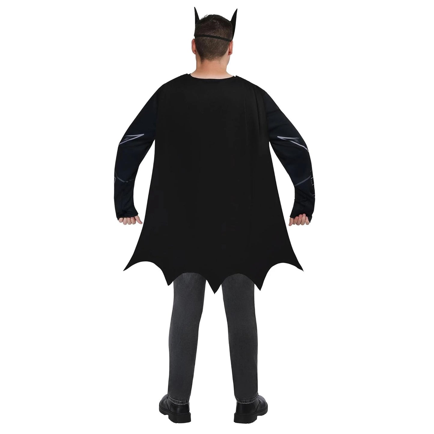 Black-Yellow - Back - Batman Mens Polyester Costume Top
