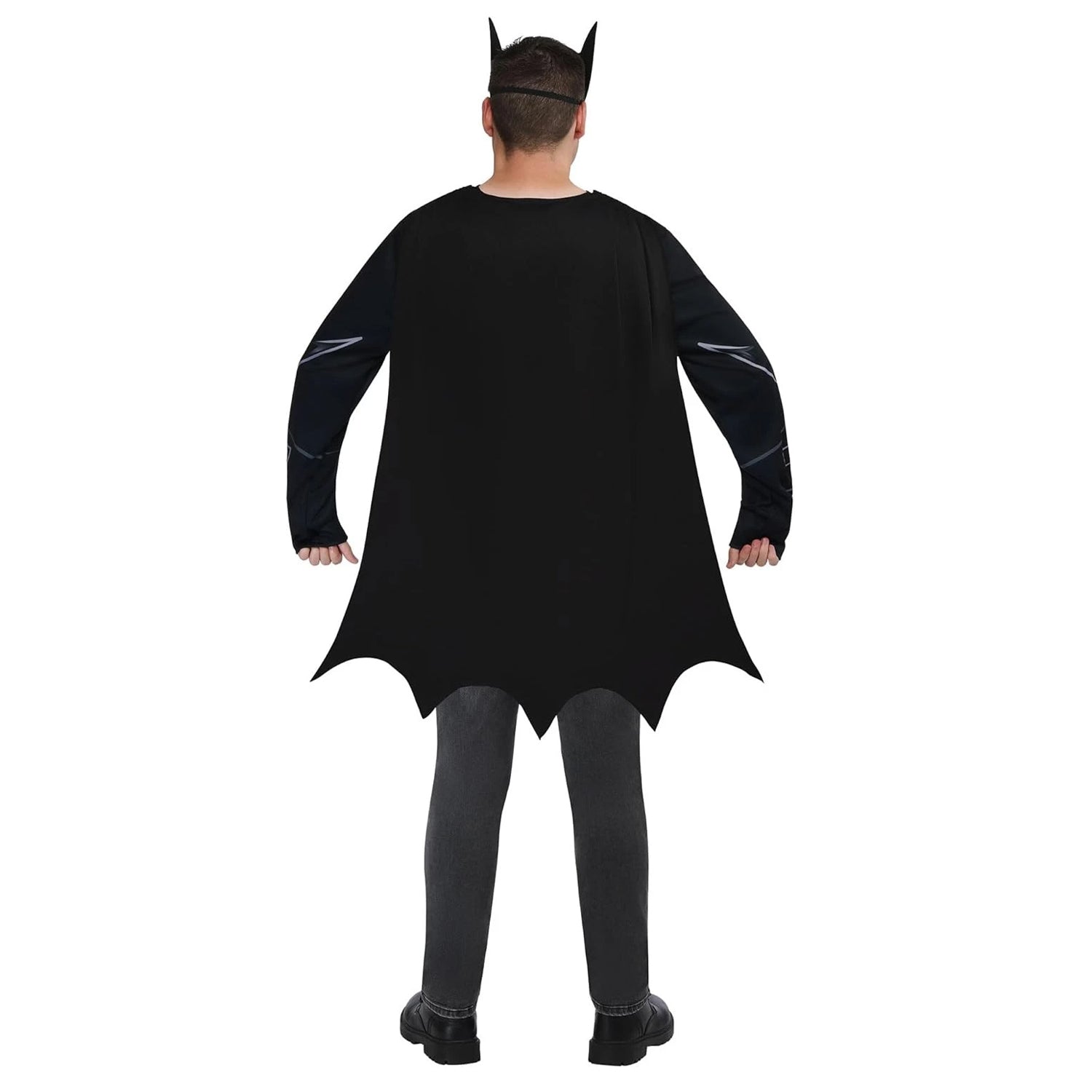 Black-Yellow - Back - Batman Mens Polyester Costume Top