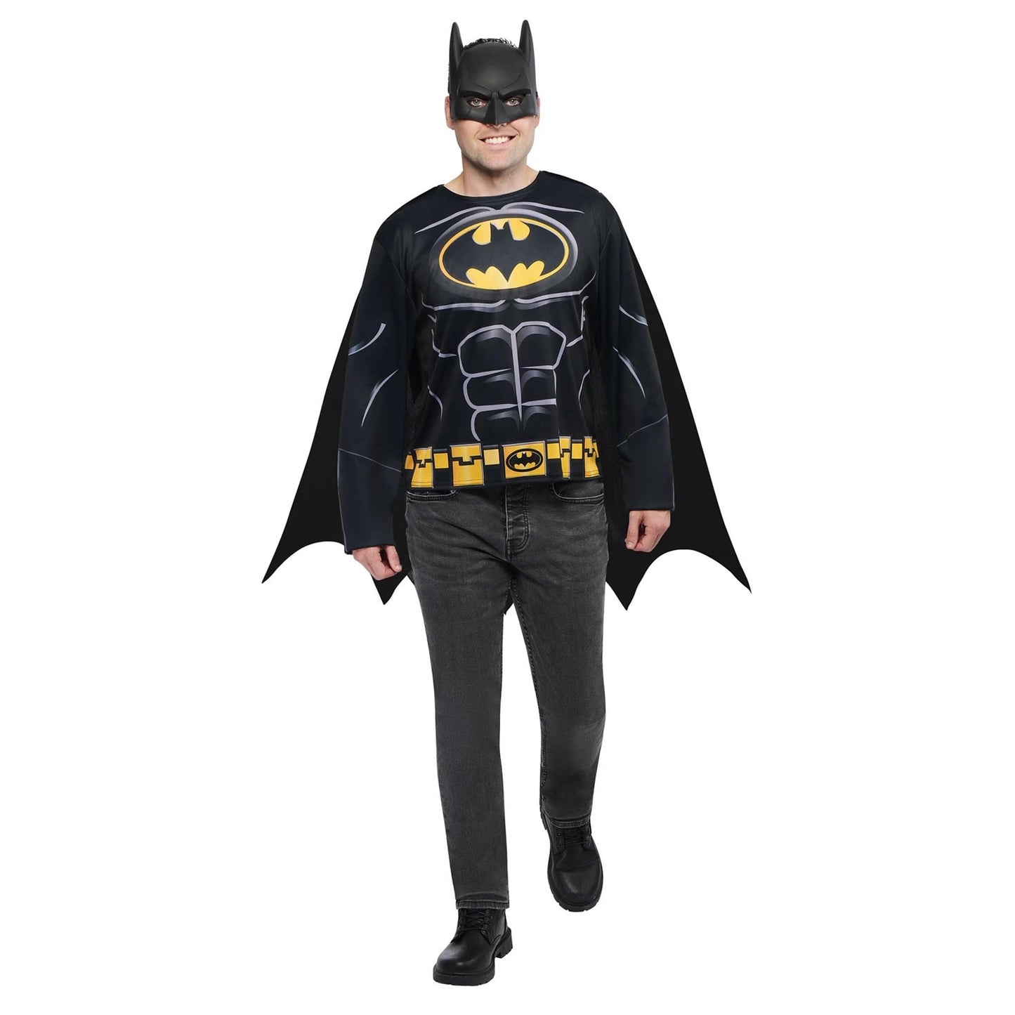 Black-Yellow - Front - Batman Mens Polyester Costume Top