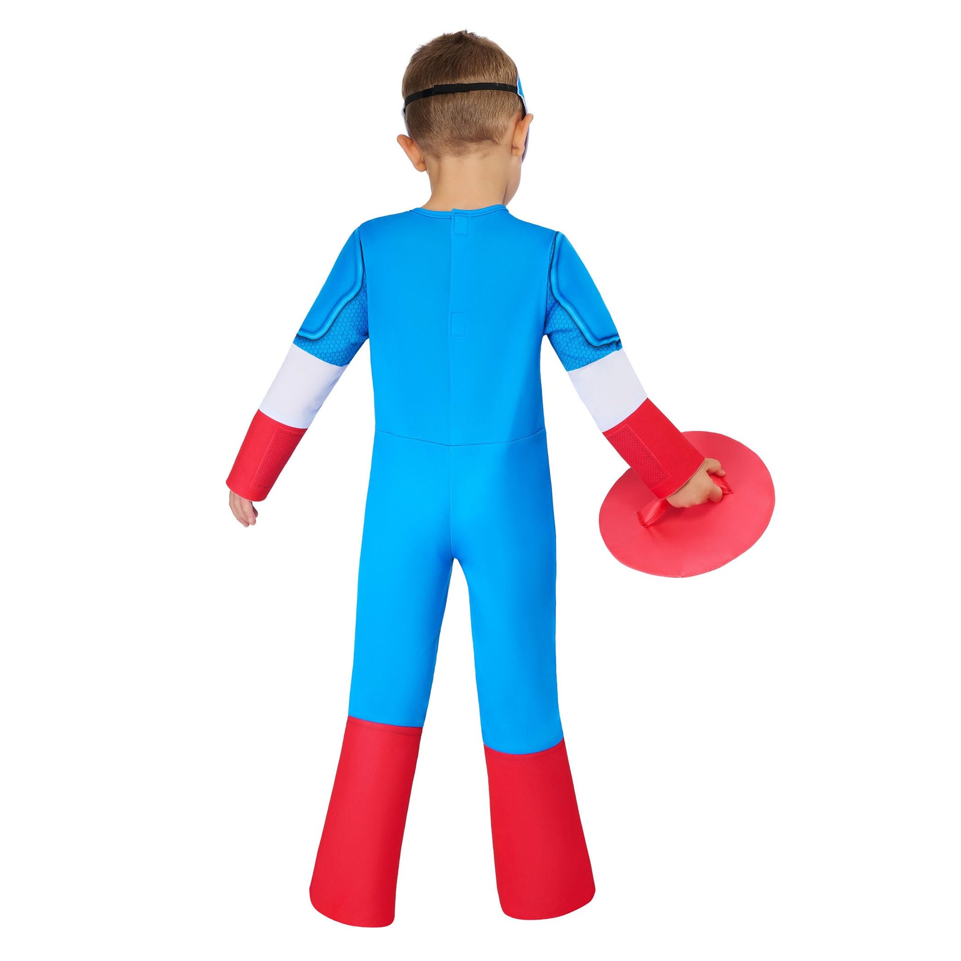 Blue-White-Red - Back - Spidey And His Amazing Friends Childrens-Kids Deluxe Captain America Costume