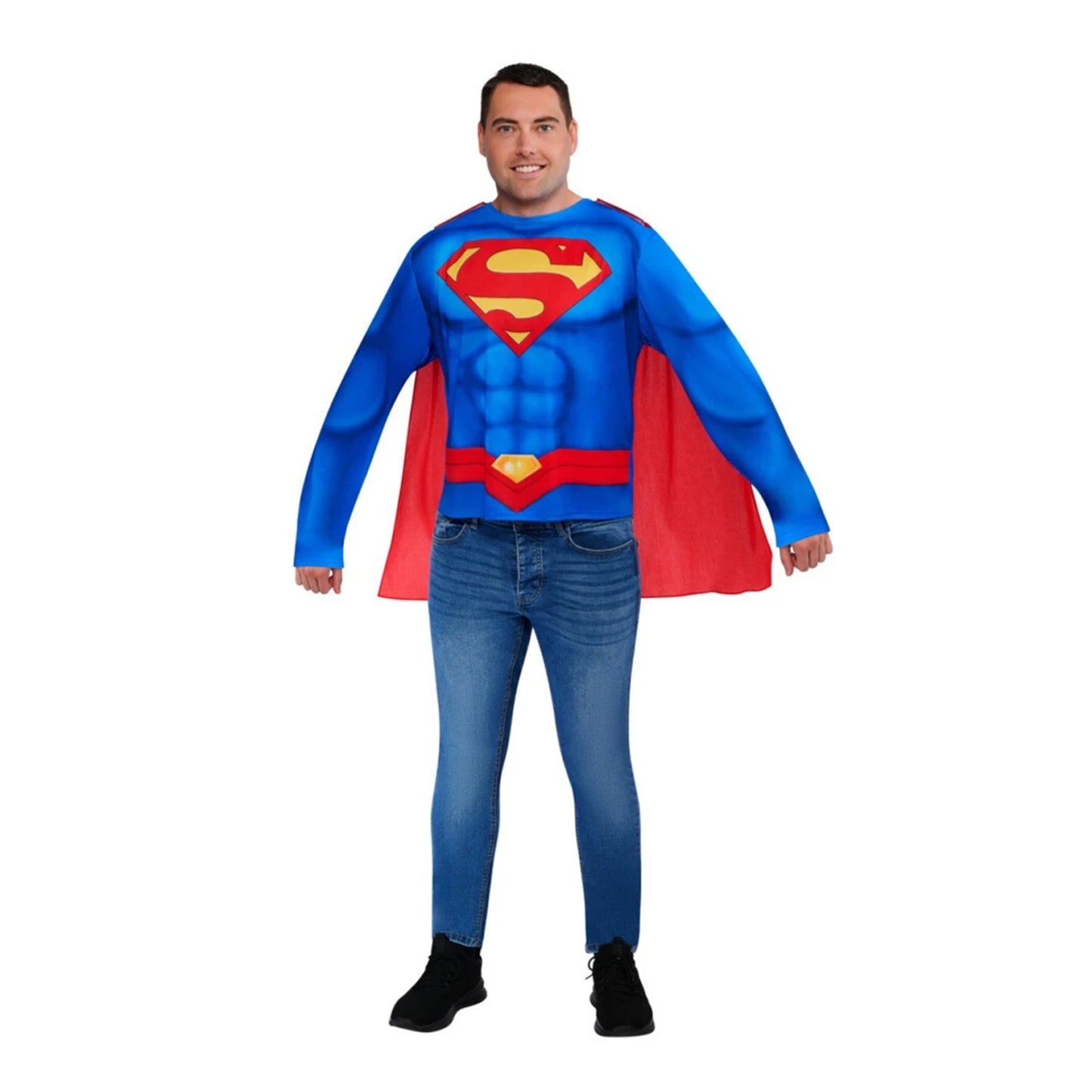Blue-Red - Lifestyle - Superman Mens Logo Costume Top