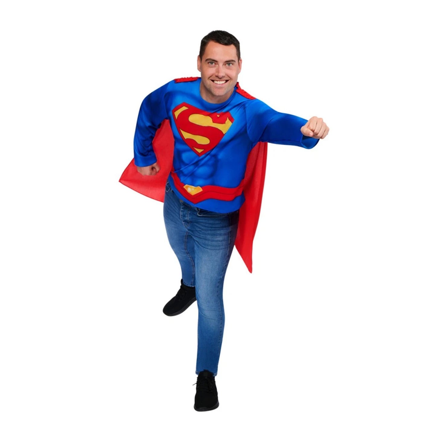 Blue-Red - Pack Shot - Superman Mens Logo Costume Top