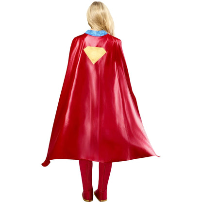 Red-Blue-Gold - Back - Supergirl Womens-Ladies Deluxe Movie Costume