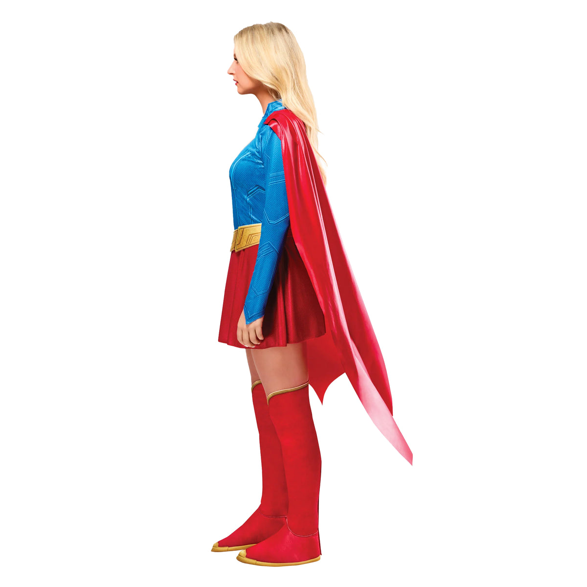 Red-Blue-Gold - Pack Shot - Supergirl Womens-Ladies Deluxe Movie Costume