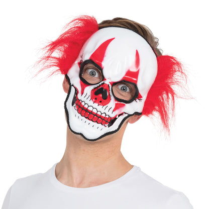 Bristol Novelty – Masque De Clown Horrifique – Cheveux Rouges – Taille Unique – Accessoire Halloween Adulte