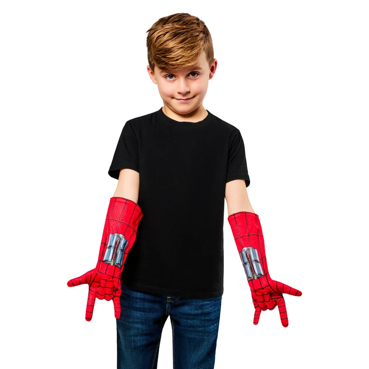 Red-Black - Side - Spider-Man: Brand New Day Childrens-Kids Costume Gloves