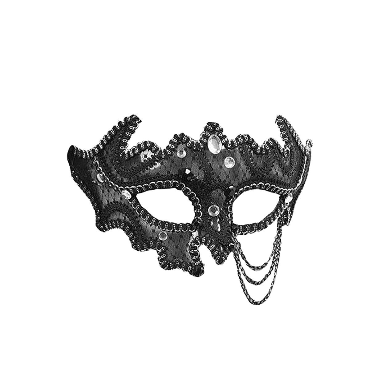 Black - Front - Bristol Novelty Black Decorative 3-4 Eye Mask