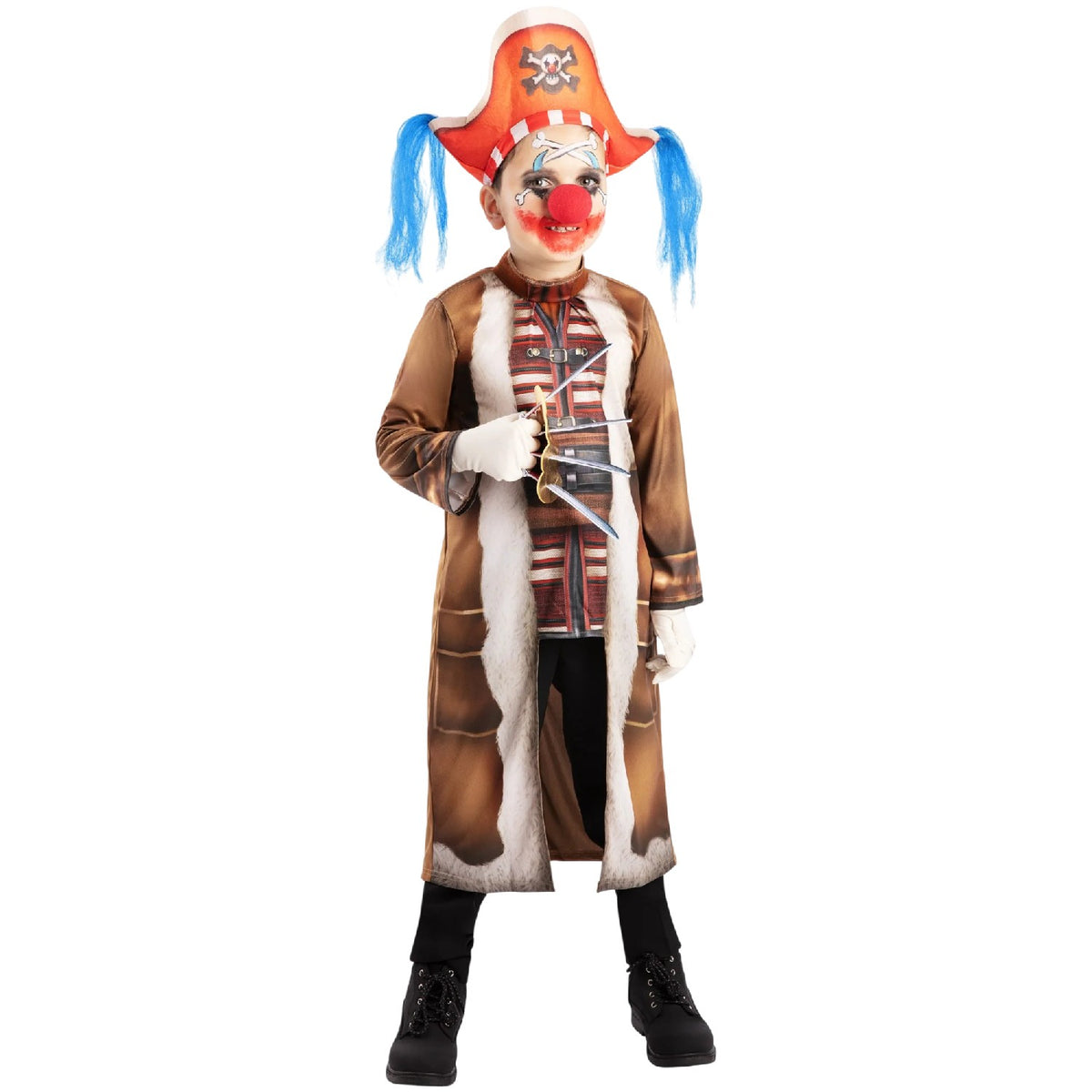 Multicoloured - Side - One Piece Childrens-Kids Buggy the Clown Costume Set