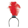 Red - Front - Bristol Novelty Flapper Headband With 3 Feathers
