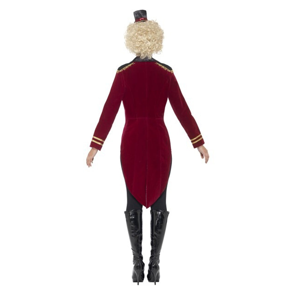 Maroon-Black - Back - Smiffys Womens-Ladies Ringmaster Costume Set