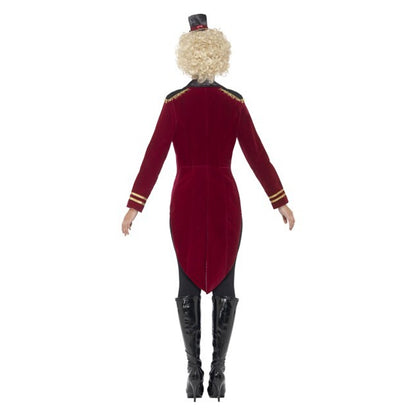 Maroon-Black - Back - Smiffys Womens-Ladies Ringmaster Costume Set