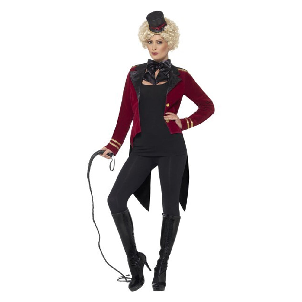 Maroon-Black - Front - Smiffys Womens-Ladies Ringmaster Costume Set