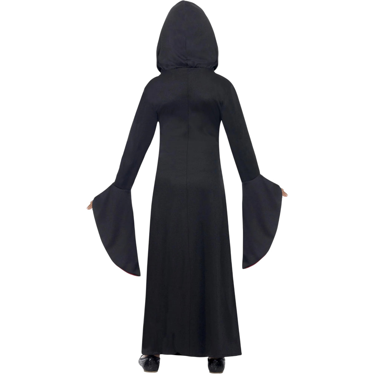 Black-Red - Back - Smiffys Childrens-Kids Vampiress Hooded Costume Dress