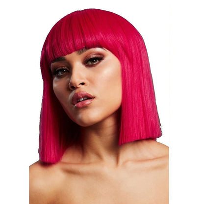 Pink - Front - Fever Unisex Adult Lola Bob Cut Wig