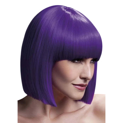Purple - Front - Fever Unisex Adult Lola Bob Cut Wig