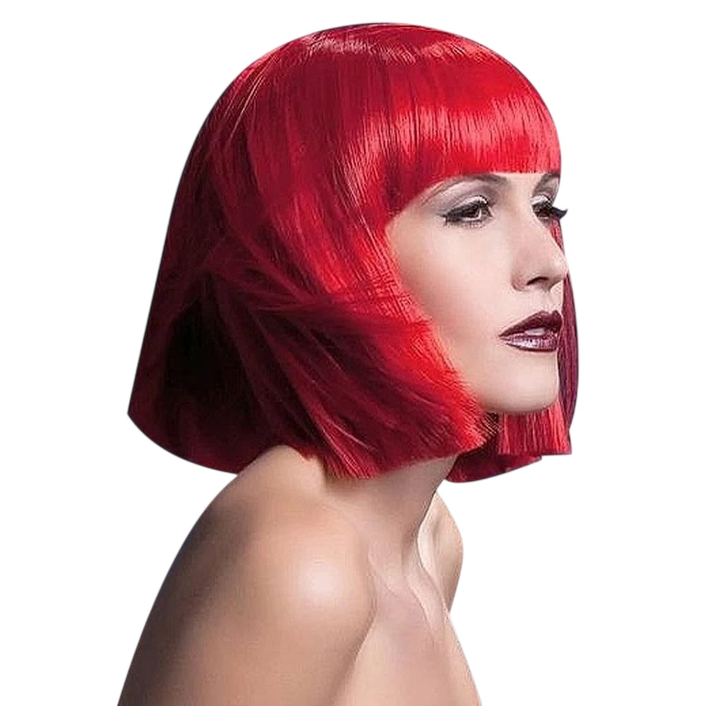 Red - Front - Fever Unisex Adult Lola Bob Cut Wig
