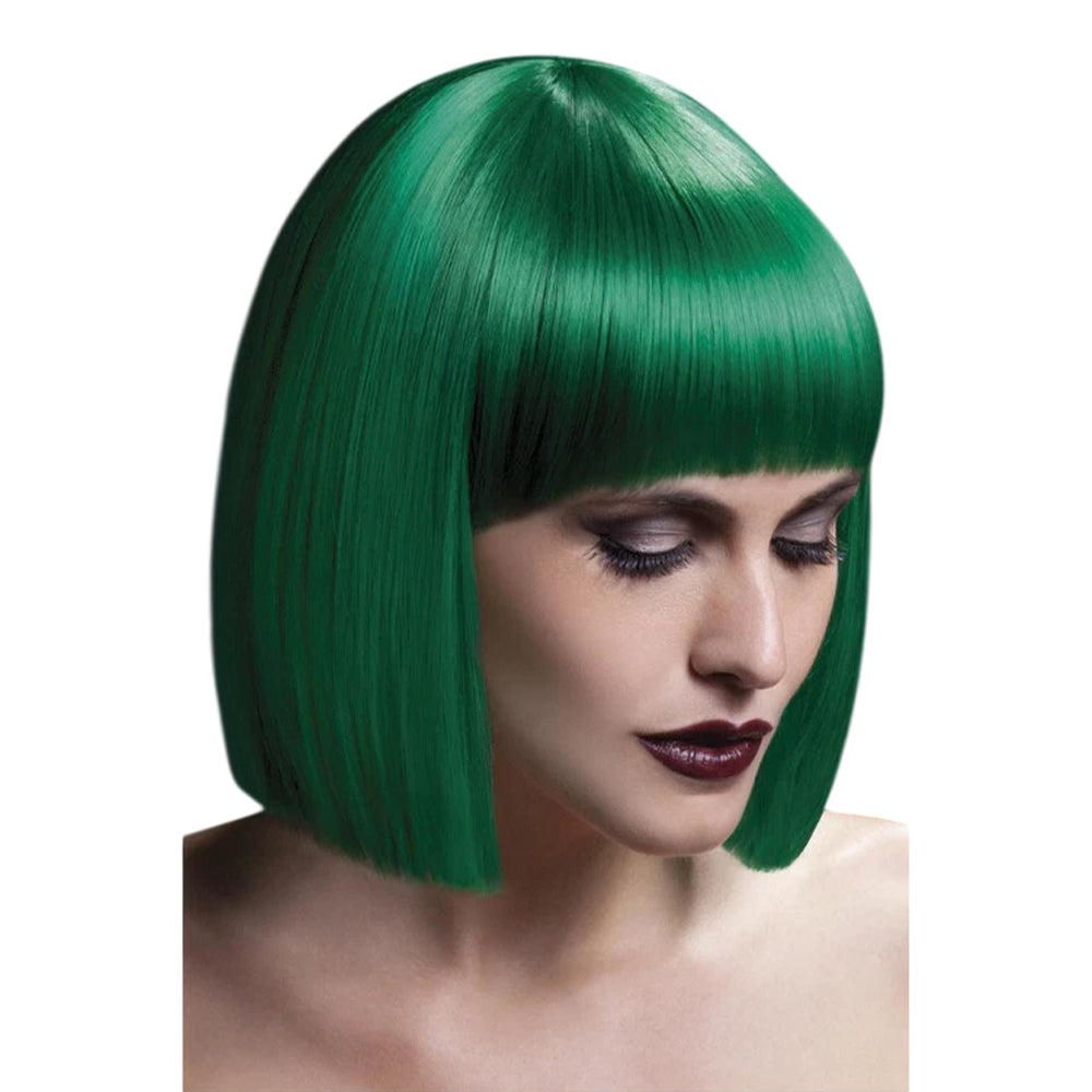 Green - Front - Fever Unisex Adult Lola Bob Cut Wig