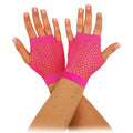 Neon Pink - Front - Bristol Novelty Unisex Adults Short Fishnet Gloves (1 Pair)