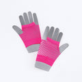 Neon Pink - Back - Bristol Novelty Unisex Adults Short Fishnet Gloves (1 Pair)