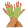 Neon Green - Back - Bristol Novelty Unisex Adults Short Fishnet Gloves (1 Pair)