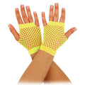 Neon Green - Front - Bristol Novelty Unisex Adults Short Fishnet Gloves (1 Pair)
