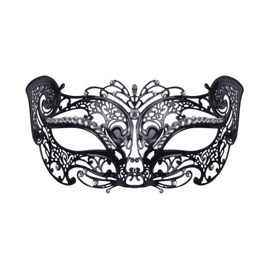 Black - Front - Bristol Novelty Unisex Adults Filigree Jewel Metal Cat Mask