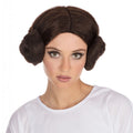 Brown - Side - Bristol Novelty Unisex Adults Space Princess Wig