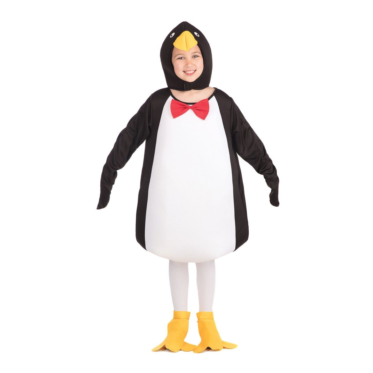 Black-White-Yellow-Red - Back - Bristol Novelty Childrens-Kids Comical Penguin Costume