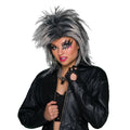 Silver-Black - Front - Bristol Novelty Womens-Ladies Foxy Rocker Wig