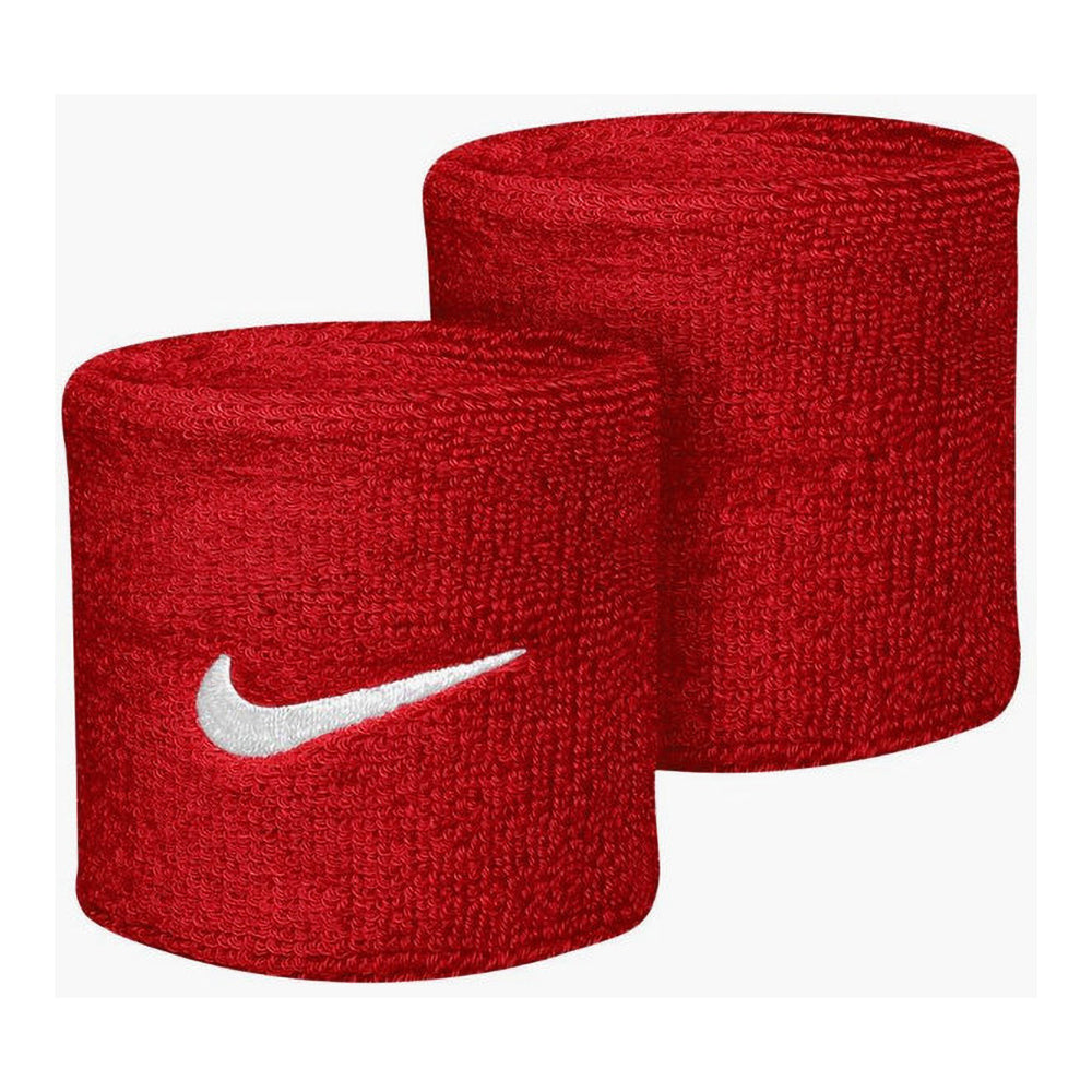 Red - Side - Nike Unisex Adults Swoosh Wristband (Set Of 2)