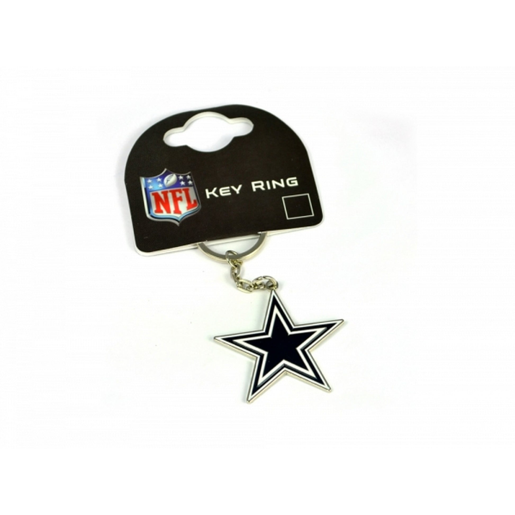 Black-White - Front - Dallas Cowboys Official NFL Crest Keyring