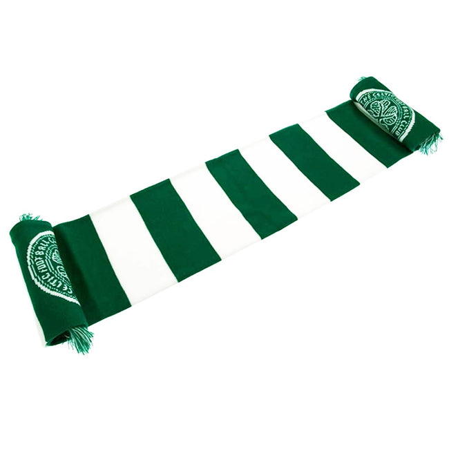 Green-White - Back - Celtic FC Official Bar Jacquard Scarf