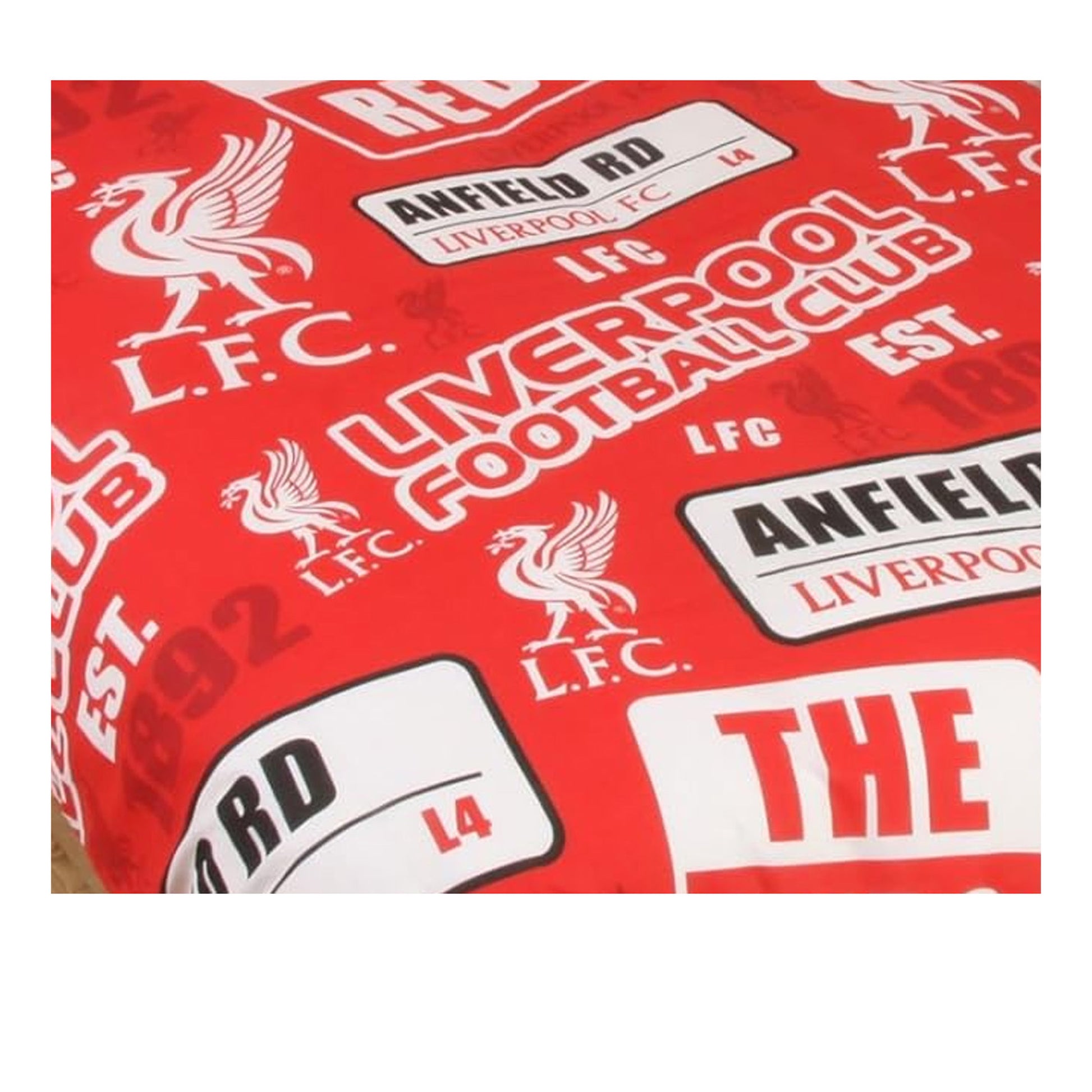 Red - Back - Liverpool FC Patch Single Duvet Cover And Pillow Case Set